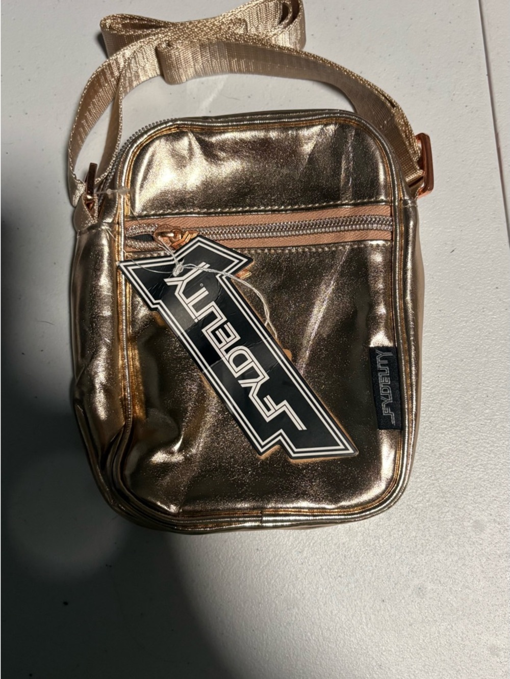 Fydelity Gold Metallic Crossbody Bag - Men